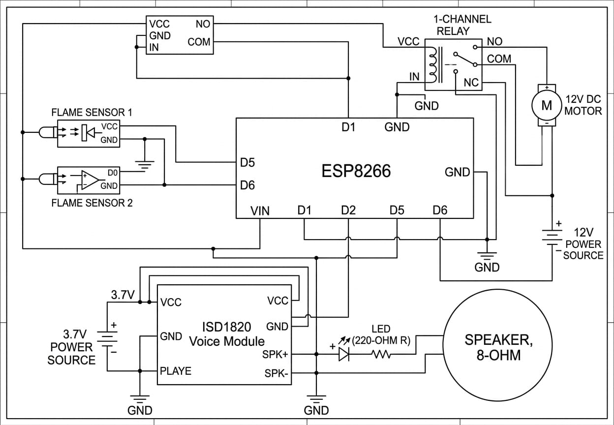 Fire detector circuit diagram