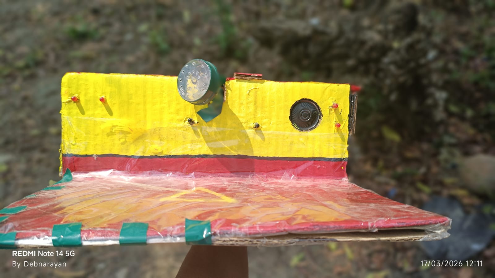 Front view of fire detector model