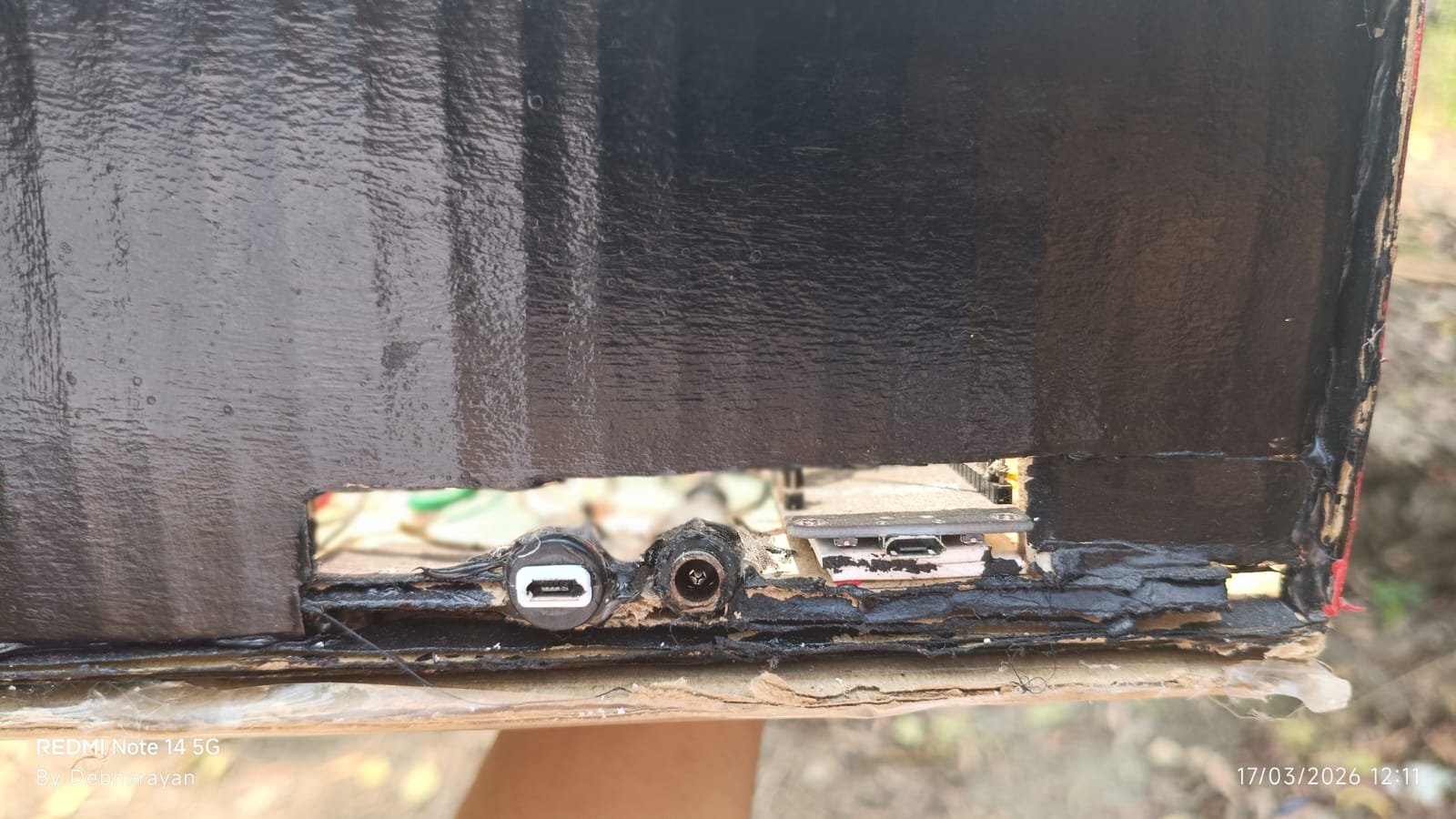 Front upper view of fire detector model