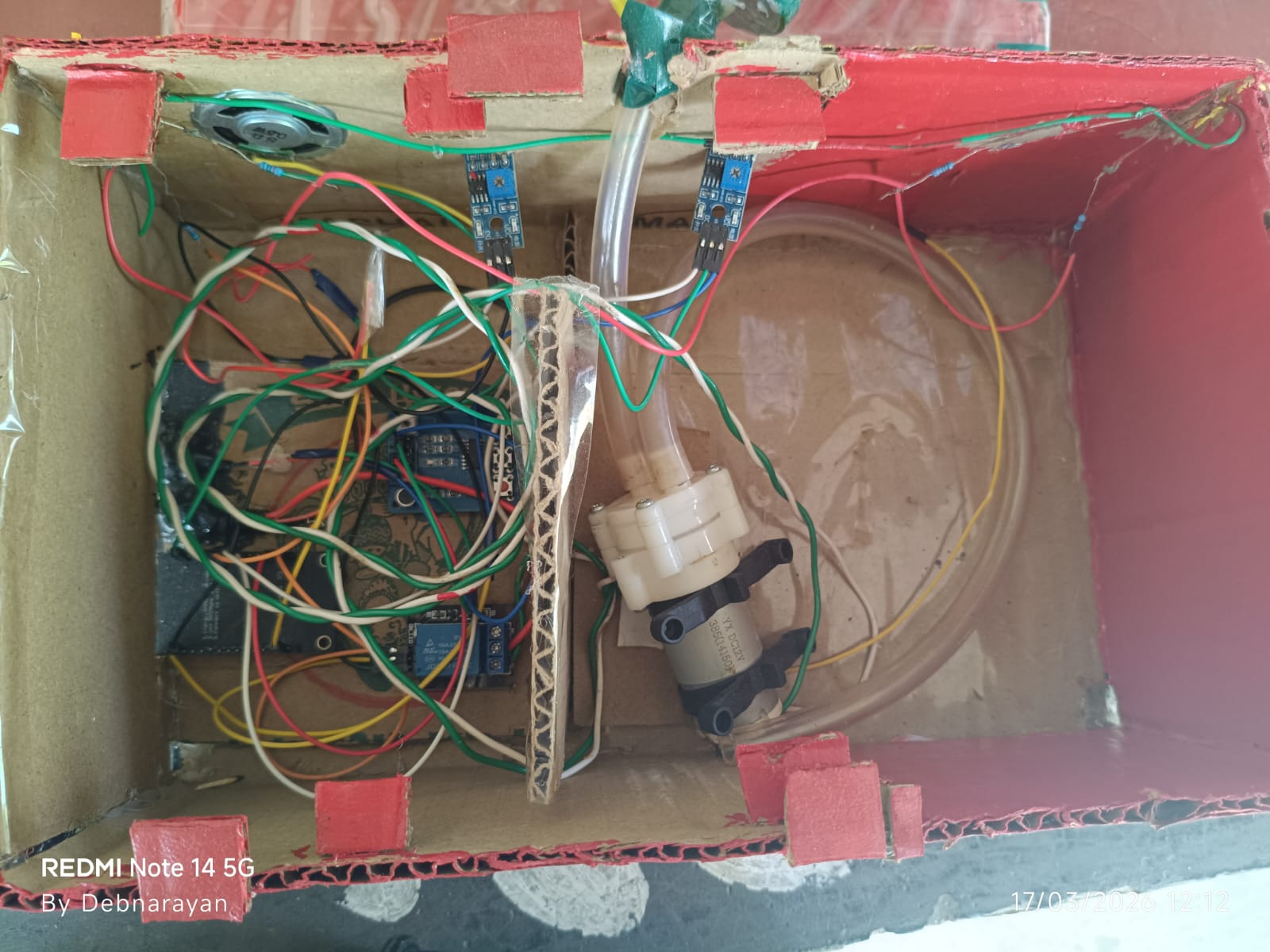 Side view of fire detector project